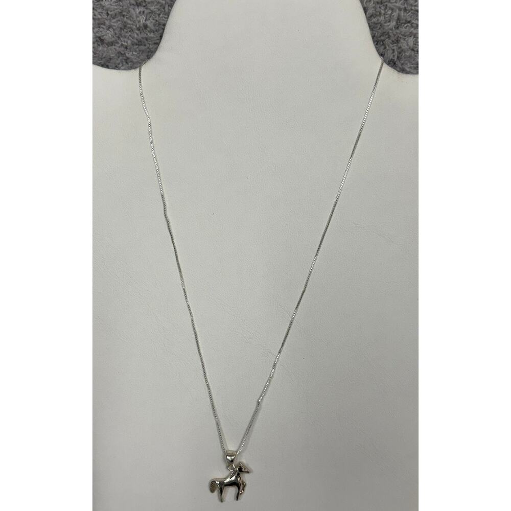 Sterling Silver Horse Pendant Necklace 17" #71639